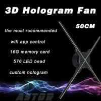 50cm 3D hologram fan led hologram 3D led fan wifi app controlholographic advertising light holographic fan hologram display