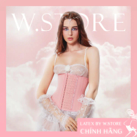 Lolita - Đai Gen Nịt Bụng Latex WSTORE Chính Hãng - Latex Màu Hồng 27 Xương 4 Nấc Cài - Corset Latex