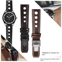 Genuine Leather bracelet For tissot 1853 Sports Watchband Racing PRS516 T91 1853 Top layer cowhide 20mm chopin strap accessories