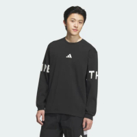 【adidas 愛迪達】長袖上衣 男 運動 WORD LS TEE 黑 JM2076