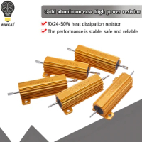50W 100W Aluminum Power Metal Shell Case Wirewound Resistor 0.01R ~ 100K 1 6 8 10 20 200 500 1K 10K ohm resistance RX24 WAVGAT