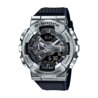 CASIO卡西歐 G-SHOCK 全金屬外殼 黑銀 GM-110-1A_48.8mm