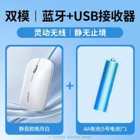 無線滑鼠 白色 靜音滑鼠 靜音鼠標 藍牙滑鼠鼠標 藍牙+2.4G USB接收雙模式 適用蘋果macbookpro華為聯想筆記本 便攜滑鼠 迷你滑鼠