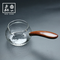 日式錘目紋公道杯耐熱玻璃側把壺加厚茶海功夫茶具分茶器茶漏套裝
