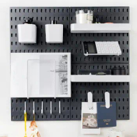 Pegboard Combination Kit for Wall Organizer, Peg board Kits for Kitchen Bedroom Office Bathroom Black Pegboard White Accessories