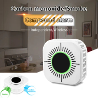 2in1 Composite Smoke Alarm Co Carbon Monoxide Detector 433Mhz High Sensitive Smoke Fire Sound Alarm For Home Stores Security