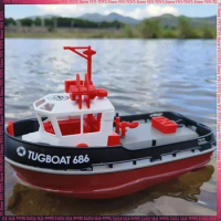 Rc Boat 2.4g 1/72 Powerful Dual Motor Long Range Wireless Electric Remote Control Tugboat Model Toy Jet Boat Boy Birthday Gift