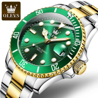 OLEVS 5885 Business Quartz Watch Stainless Steel Watchband Round-dial Calendar Luminous
