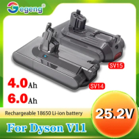 6.0Ah Li-ion Battery For 25.2V Dyson SV14 SV15 Vacuum Cleaners Fluffy SV15 V11 Absolute Extra V11 Absolute V11 Animal 970145-02