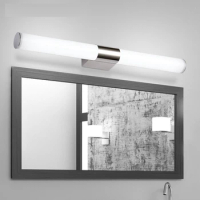 Mirror Front Light LED AC110-240V Simple Modern Stainless Steel Bathroom Bedroom Bathroom Light Mirror Cabinet Lamp Wall Lamp