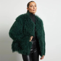 Genuine Mongolian Sheep Fur Coat Fluffy Lamb Fur Coat Short Sheepskin Jacket For Women Real Fur Coats