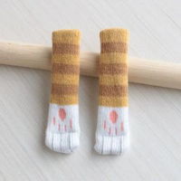 針織門把手保護套冬季單元門入戶門窗戶拉手套防磕碰臥室門把鎖墊黃條貓爪8個裝