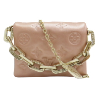【二手名牌BRAND OFF】LOUIS VUITTON LV 路易威登 粉色 皮革壓紋 Coussin BB 兩用包 M21765