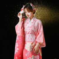 日本和服日本神明少女和服日本正裝cos粉色改良浴袍日式振袖寫真和服夏line ID：kkon10