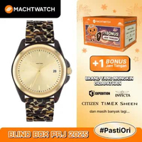 Jam Tangan Wanita Coach Greyson 14504187 Ladies Gold Dial Pattern Acetate Strap Multicolor