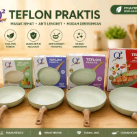 ￼Teflon Wajan Anti Lengket Frypan Omelette Pan Gagang Kayu 18cm Q2 1807 / 20cm Q2 2007 / 22cm Q2 220