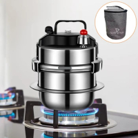 304 Stainless Steel Pressure Cooker Outdoor 1.6L Portable Micro Pressure Cooker Household Kitchen Camping Rice Cooking Machine