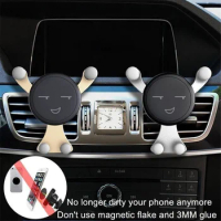 Car Gravity Phone Holder Air Vent Clip Smile Face Mount Mobile Cell Stand GPS Support For IPhone 12 Pro Max Xiaomi Samsung