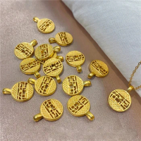 Pure 24K Yellow Gold Pendant Women 999 Gold Hollow Necklace Pendant 1pcs