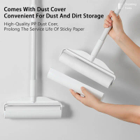Long Handle Lint Roller Brush Pet Hair Remover Roller Retractable Dust Hair Roller Stick Tearable Cl