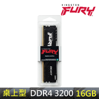 【Kingston 金士頓】FURY Beast 獸獵者DDR4-3200 16GB PC用超頻記憶體(KF432C16BB/16)