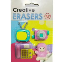 TV Doll Telephone Camera Shaped Eraser for Personal Collection Fans Magic Toy Eraser European School Eraser Magic Stationery 4pc