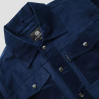 ootdsupply OOTDSUPPLY - Trucker Corduroy Jaket Black Navy l Jaket pria corduroi