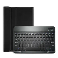 Tablet Case+Bluetooth Keyboard for Lenovo M10 Plus 10.3 Inch TB-606F Flip Leather Case Tablet Stand (Black)