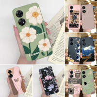 For Oppo Reno 8T 4G 5G New Phone Case Romantic Flower Cute Cartoon Soft Silicone Shockproof Cover For Reno8T Reno 8 T Capa Coque