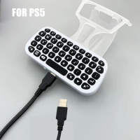Wireless Keyboard With Clip For PS5 Controller Support-Bluetooth For Playstation 5 Gamepad External Key Panel Game Accessories