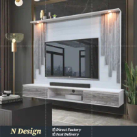 [N Design] Kabinet TV Gantung di Dinding/ Wall Mounted Tv Cabinet /  Kabinet Tv Gantung / Hall Cabin