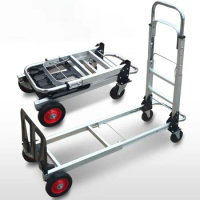 200KG Capacity Portable Shopping Flat Trailer Trolley Folding Truck Barrow Cart Travel Luggage Shopping Cart Trolley