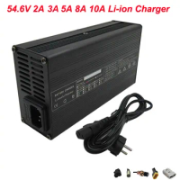 54.6V 2A/3A/5A DC Charger for 13S 48V Li-Ion Battery Pack Electric