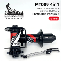 Arc Mt009 Bicycle Ratchet Rear Bike Hub HG/MS/XD Freehub 11s 12s Single Speed Hub for Shimano Cube Arc 32 Hole Mtb Noisy Cube