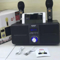 SD-309 Portable 2-in-1 Dual Microphone Singing Bluetooth Speaker Wireless Karaoke Stereo Subwoofer Outdoor 30W SDRD Speaker Set
