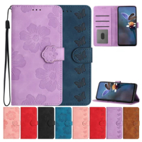 Butterflies Flower Pu Leather Case For Sony Xperia 1 V 10V 10 IV 5 L1 L3 L4 Flip Wallet Cover With Card Holder Coque Capa Etui