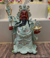 Ga Quan Công Cổ Điển Trung Quốc Thỏi Đỏ Gốm Sứ Tượng Phật Quan Công