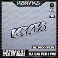 emblem timbul kyb silver, sticker timbul shock kyb silver