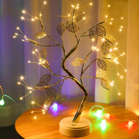 High-end Texture Table Lamp Christmas Tree Shape Natural LED Bonsai Tree Light Bonsai Tree Lamp