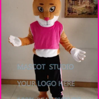 Mascot Pink Leopard Panther Courgar Mascot Costume Cartoon Character Fancy Dress Carnival Costume Anime Cosplay Kits Mascotte
