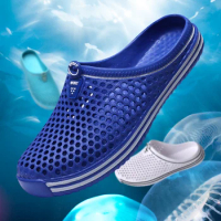 New 2024 Comfty Breathable cavernous shoes Men Slippers Summer Eco-friendly Flip Flop Casual Non-slip Shoes Men Loafers Slip on