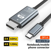 USB C to DisplayPort 1.4 Cable 8K@60Hz 4K144Hz Type-C to Display Port 1.4 Cord for iPhone 15 MacBook Pro/Air iPad Pro iMac XPS