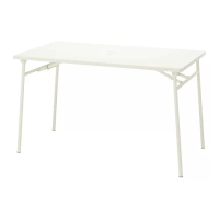 TORPARÖ 戶外餐桌, 白色/折疊式, 130x74 公分