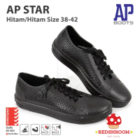 Sepatu AP STAR Full Hitam - Sepatu Kets AP Boots - 40
