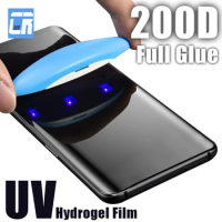 200D UV Hydrogel Film for Huawei Mate 50 40 30 20 Pro Nova 8 9 Curved Screen Protector on Huawei P50 P40 P30 Pro Protective Film