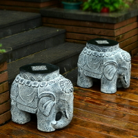 創意大象換鞋凳庭院花園墩子戶外造景裝飾擺件客廳花盆置物架底座