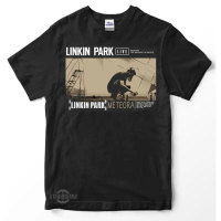 เสื้อยืดคอกลมแขนสั้นผ้าฝ้ายแท้จากวง Linkin Park METEORA ยูนิเซ็กซ์