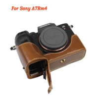 PU Leather Camera Case bag For SONY A7RIV A7R4 A7R-MarkIV A9II Half Body Set protector Cover With Battery Opening