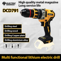 Electric Goddess DCD791 18V Cordless Compact Drill/Driver Brushless Motor Electric Drill Screwdriver Household Rechargeable Tool