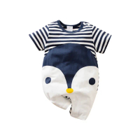 【JoyNa】短袖包屁衣 短袖寶寶連身衣 企鵝款 嬰兒服(造型款.春夏短袖)